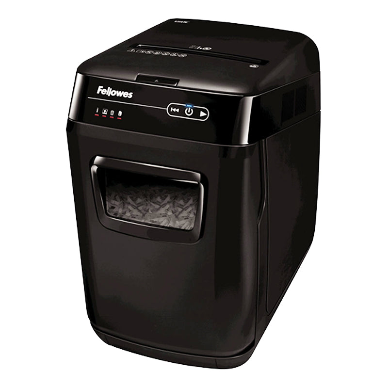 Fellowes Auto Max™ 150C Cross-Cut Paper Shredder – Black – 150-Sheet Auto Feed, 8-Sheet Manual Feed, P-4 Security Level, 32L Bin, Silent-Shred™, Sleep Mode Fellowes Auto Max™ 150C Cross-Cut Paper Shredder – Black – 150-Sheet Auto Feed, 8-Sheet Manual Feed, P-4 Security Level, 32L Bin, Silent-Shred™, Sleep Mode